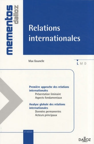 Livrenpoche : Relations internationales - Max Gounelle - Livre
