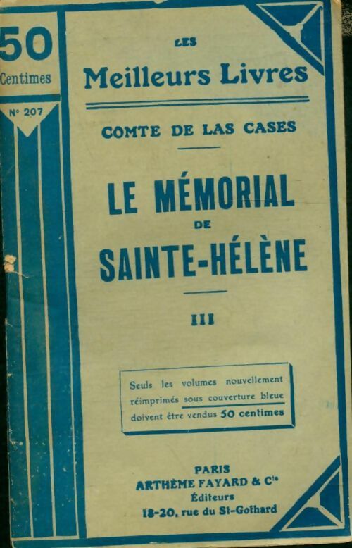 Livrenpoche : Le Mémorial de Sainte-Hélène Tome III - Emmanuel De Las Cases - Livre