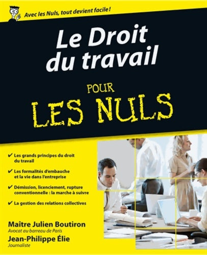 Livrenpoche : Le droit du travail pour les nuls 2e - Julien Boutiron - Livre
