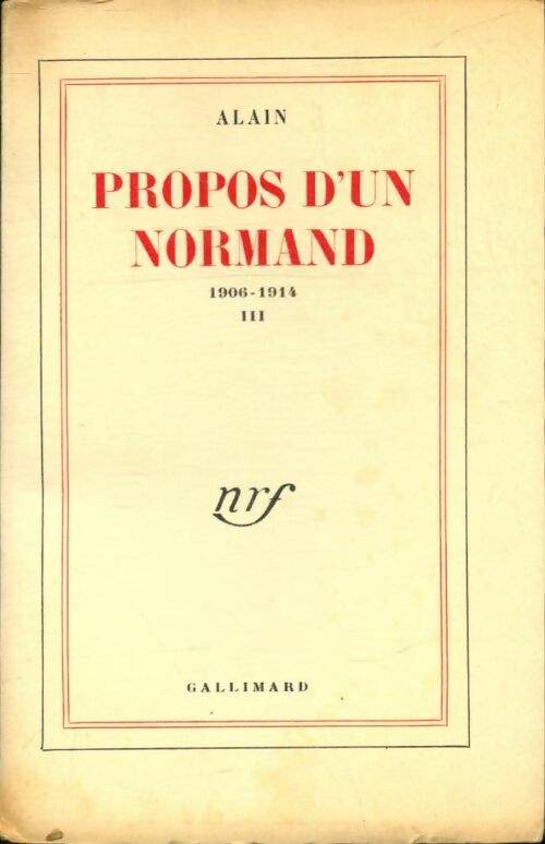 Livrenpoche : Propos d'un normand Tome III - Alain - Livre