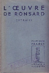 Livrenpoche : L'oeuvre de Ronsard - Pierre De Ronsard - Livre