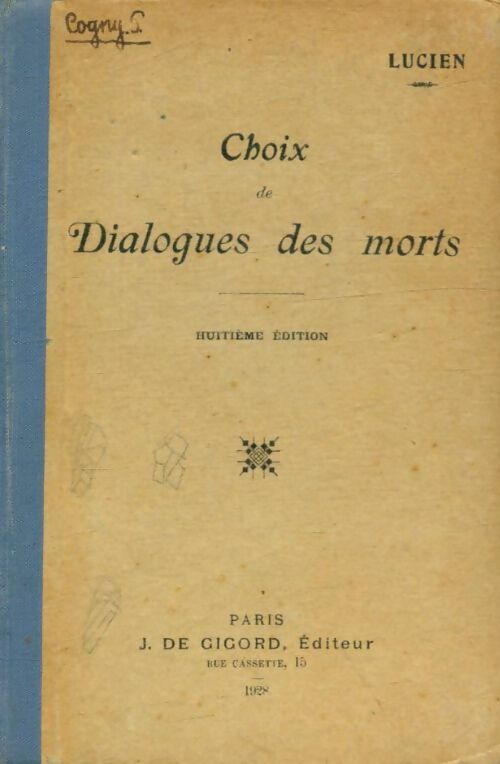 Livrenpoche : Choix de dialogues des morts - E. Ragon - Livre