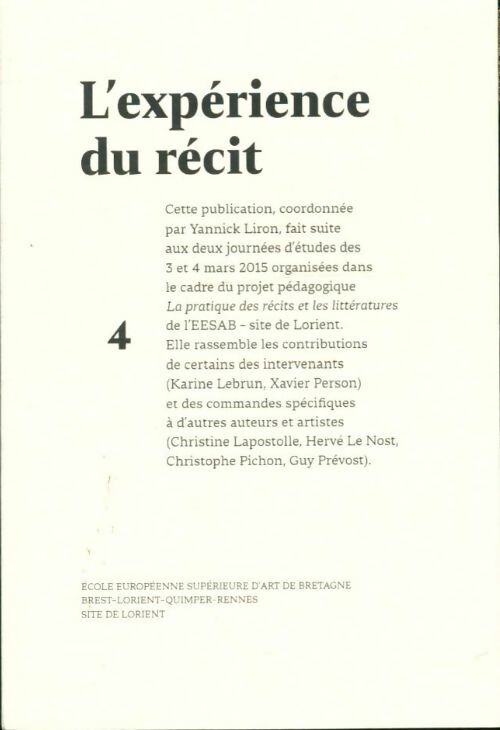 Livrenpoche : L'expérience du récit Tome IV - Collectif - Livre