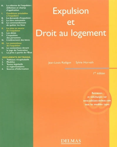 Livrenpoche : Expulsion et droit au logement - Jean-Louis Radigon - Livre
