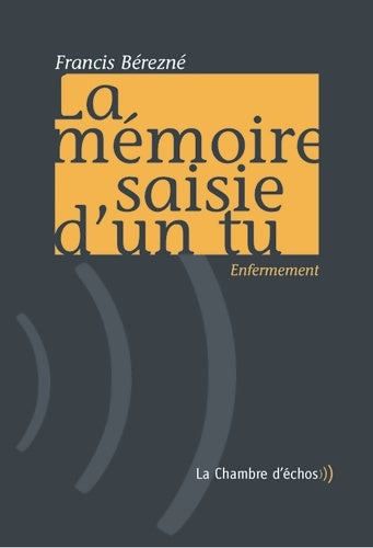 Livrenpoche : La mémoire saisie d'un tu : Enfermement suivi de je m'appelle claudius - Francis Bérezné - Livre
