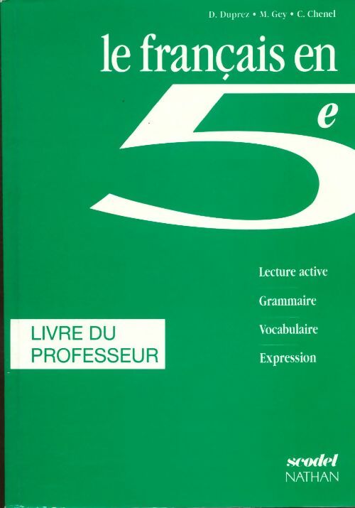 Livrenpoche : Scodel : Le français en 5ème professeur - Duprez - Livre