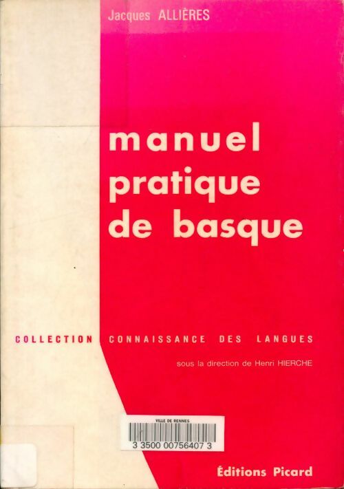 Livrenpoche : Manuel pratique de basque - Jacques Allières - Livre