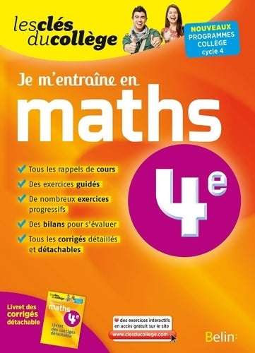 Livrenpoche : Je m'entraîne en maths - 4ème : Les clés du collège - Denise Laurent - Livre