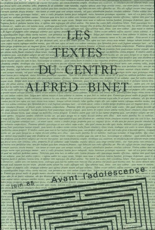 Livrenpoche : Les textes du centre Alfred Binet n°6 : Avant l'adolescence - Collectif - Livre