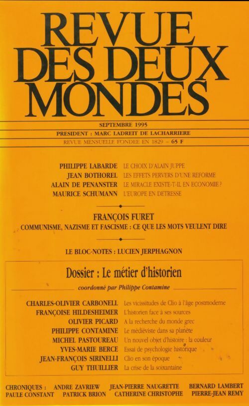 Livrenpoche : Revue des deux mondes septembre 1995 - Collectif - Livre
