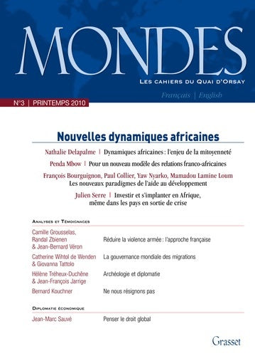 Livrenpoche : Mondes nº3 - les cahiers du quai d'Orsay : Nouvelles dynamiques africaines - Collectif - Livre