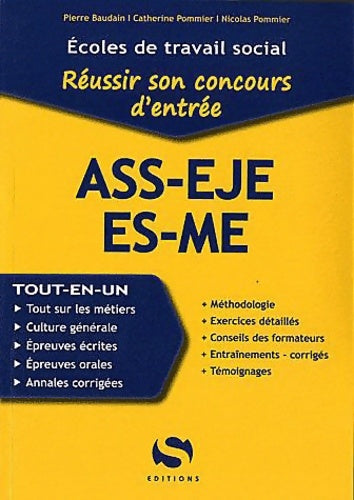 Livrenpoche : Réussir son concours entrée ass eje es me - Pierre Baudain - Livre