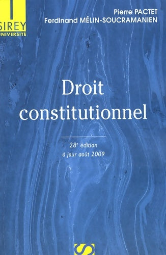Livrenpoche : Droit constitutionnel - Pierre Pactet - Livre