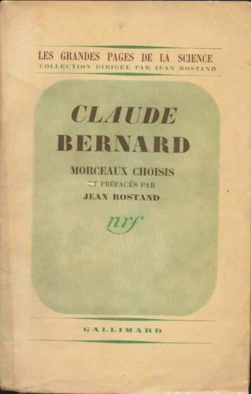 Livrenpoche : Morceaux choisis - Claude Bernard - Livre