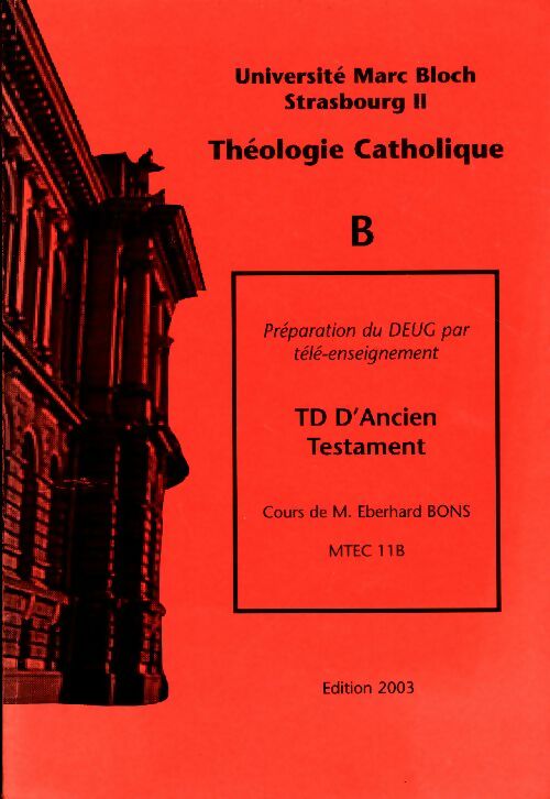 Livrenpoche : TD d'Ancien Testament - Eberhard Bons - Livre