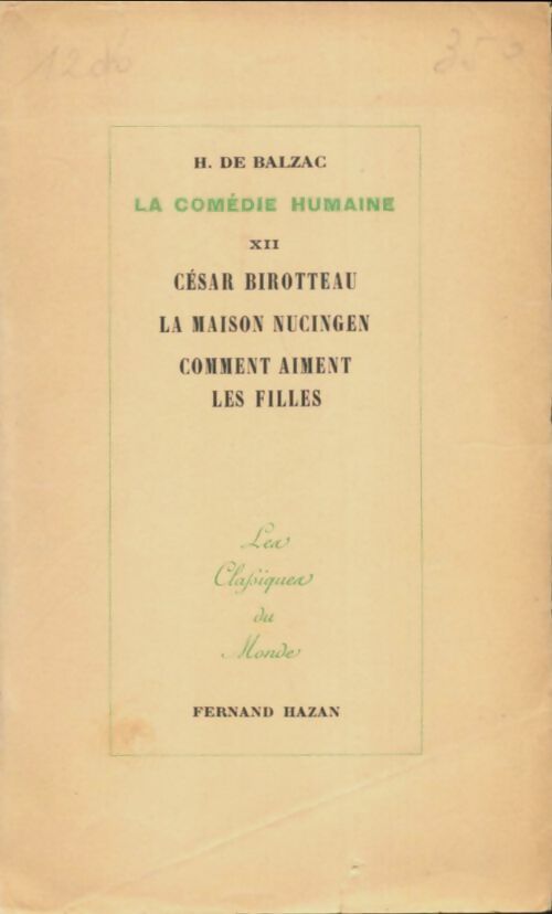 Livrenpoche : La comédie humaine Tome XII - Honoré De Balzac - Livre