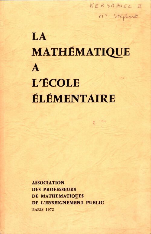 Livrenpoche : La mathématique à l'école élémentaire - Collectif - Livre