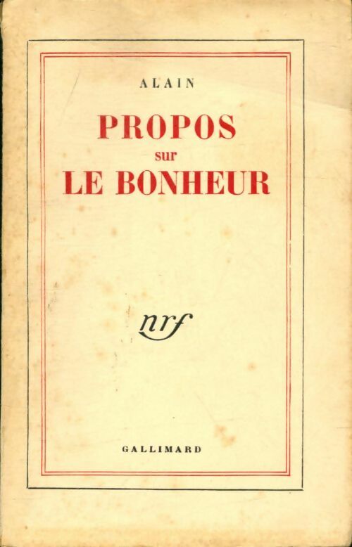 Livrenpoche : Propos sur le bonheur - Alain - Livre