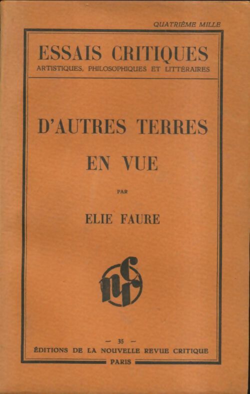 Livrenpoche : D'autres terres en vue - Elie Faure - Livre