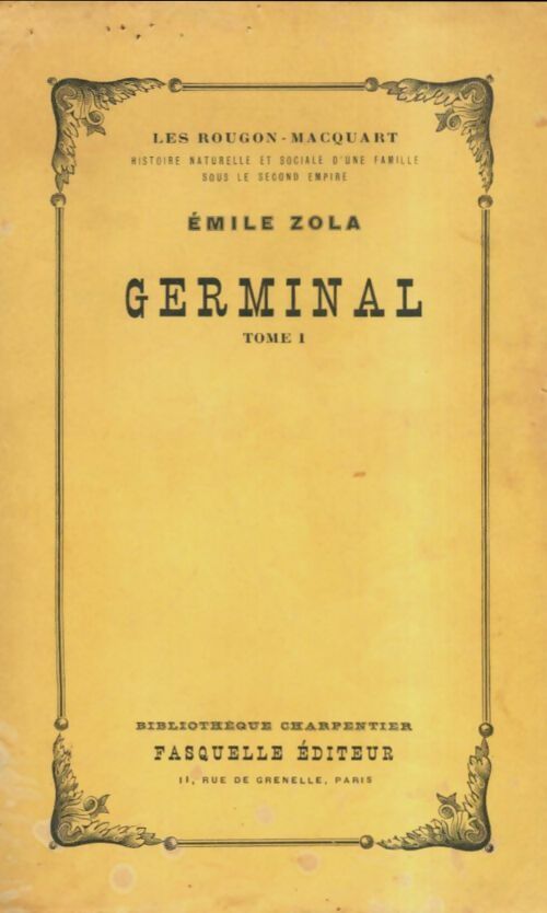 Livrenpoche : Germinal Tome I - Emile Zola - Livre