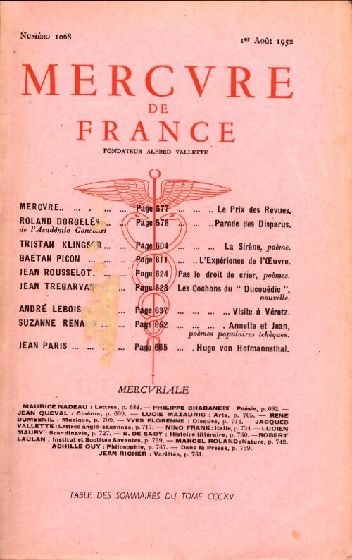 Livrenpoche : Mercure de France n°1068 - Collectif - Livre