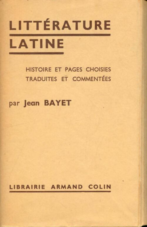 Livrenpoche : Littérature latine - Jean Bayet - Livre