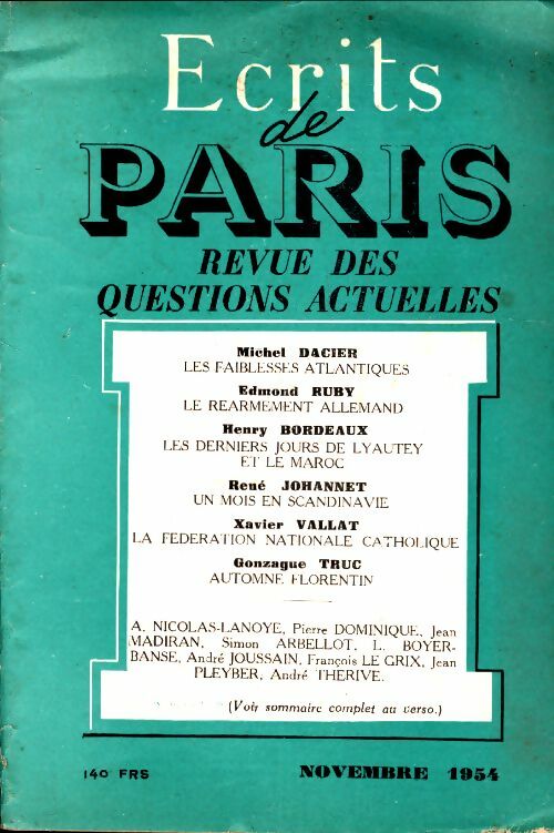 Livrenpoche : Ecrits de Paris n°120 - Collectif - Livre