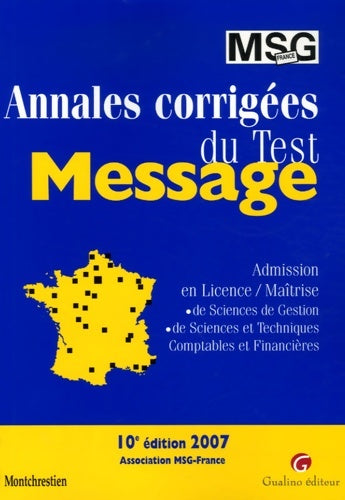 Livrenpoche : Annales corrigées du test message (ancienne edition) - Msg-France - Livre