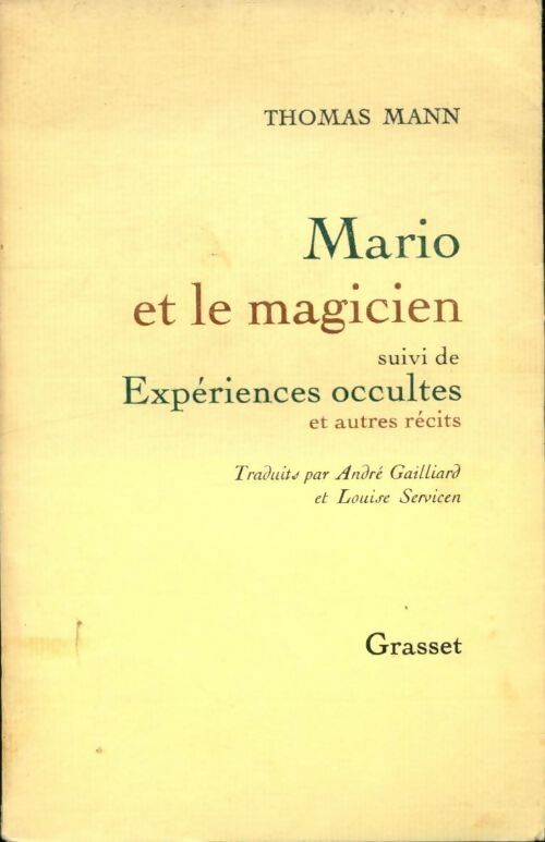 Livrenpoche : Mario et le magicien / expériences occultes - Thomas Mann - Livre