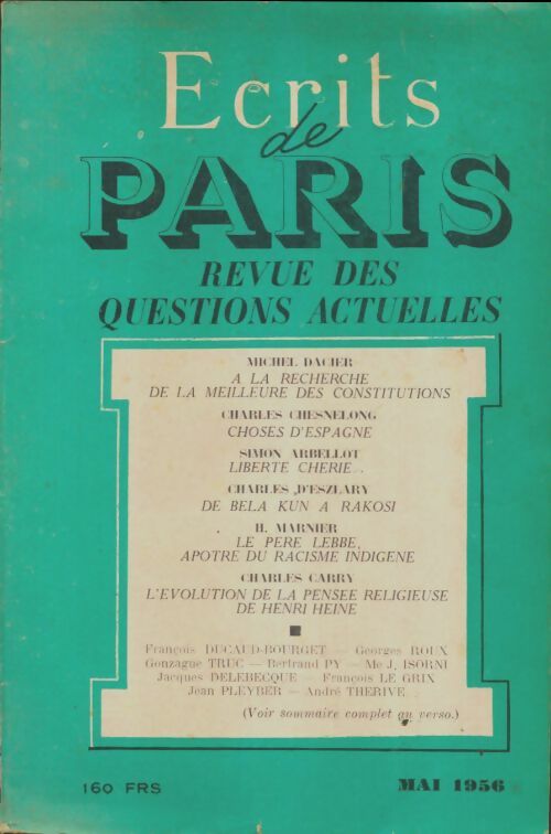 Livrenpoche : Ecrits de Paris n°138 - Collectif - Livre