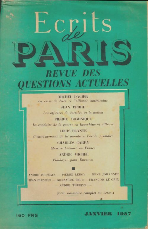 Livrenpoche : Ecrits de Paris n°145 - Collectif - Livre