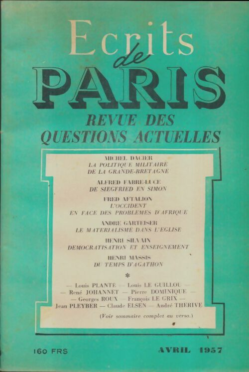 Livrenpoche : Ecrits de Paris n°148 - Collectif - Livre