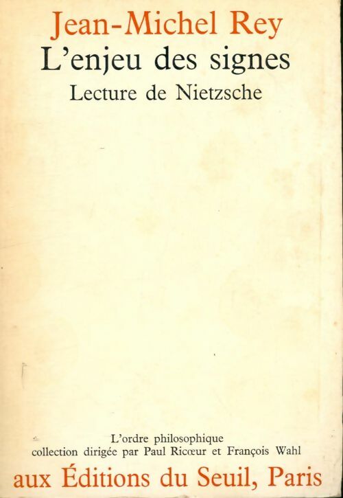 Livrenpoche : L'enjeu des signes - Jean-Michel Rey - Livre