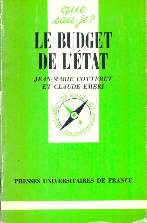 Livrenpoche : Le budget de l'Etat - Jean-Marie Cotteret, Claude Emeri - Livre