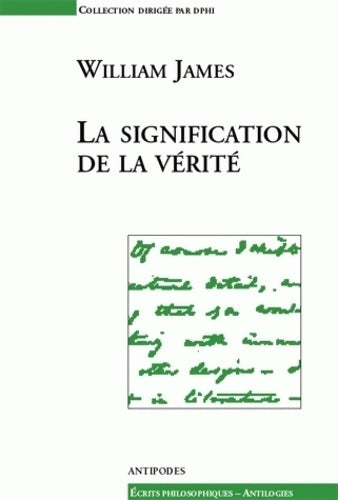 Livrenpoche : La signification de la vérité - William James - Livre