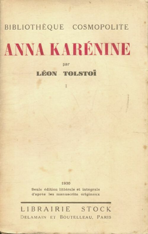 Livrenpoche : Anna Karénine Tome I - Comte Léon L. Tolstoï - Livre
