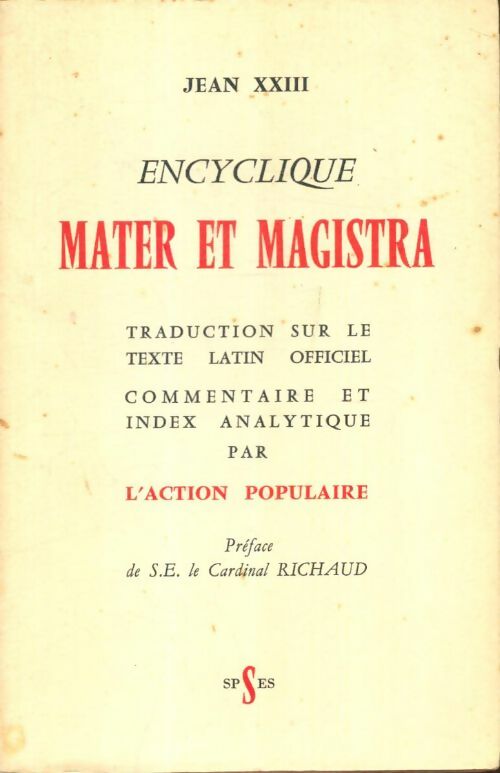 Livrenpoche : Encyclique mater et magistra - Jean XXIII - Livre