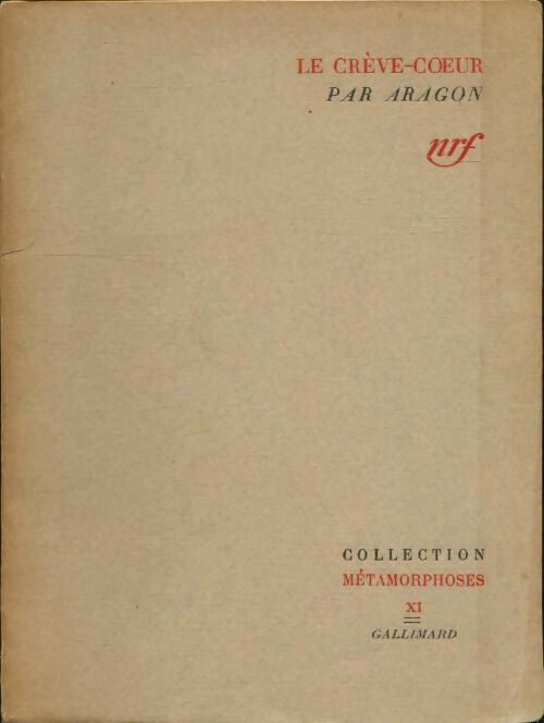 Livrenpoche : Le crève-coeur - Louis Aragon - Livre