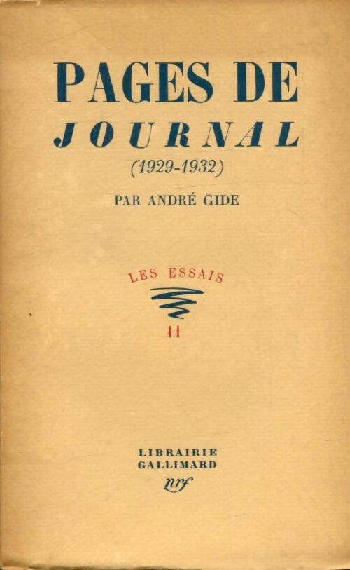 Livrenpoche : Pages de journal 1929-1932 gide - André Gide - Livre