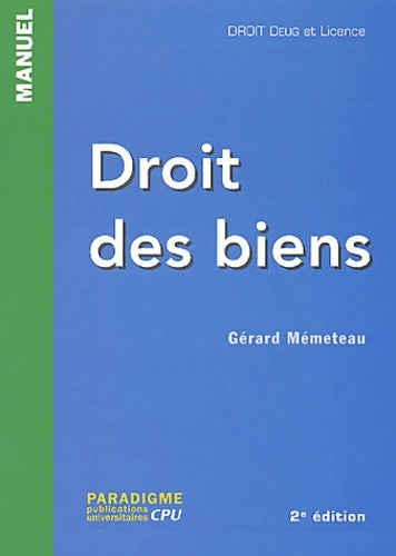 Livrenpoche : Droit des biens - Gérard Mémeteau - Livre