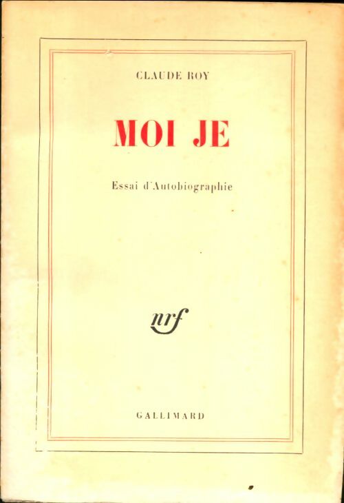 Livrenpoche : Moi je - Claude Roy - Livre