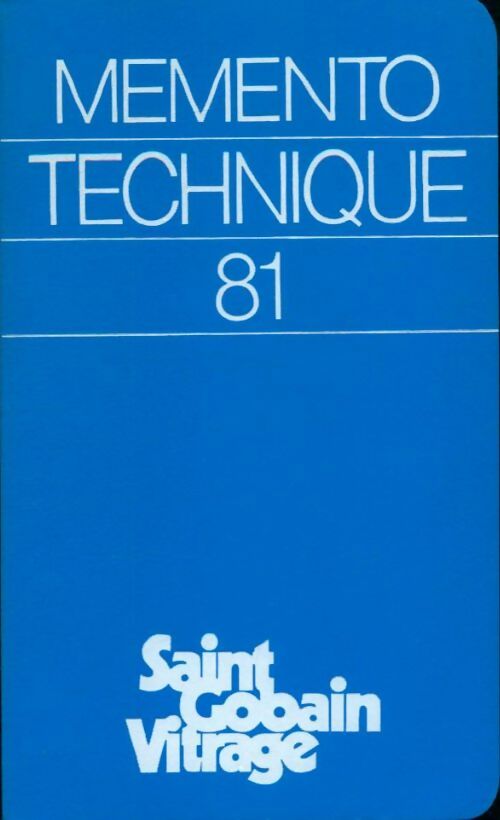 Livrenpoche : Memento technique 81 - Collectif - Livre
