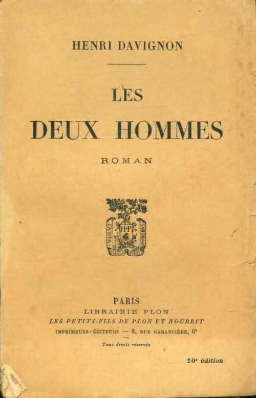 Livrenpoche : Les deux hommes - Henri Davignon - Livre