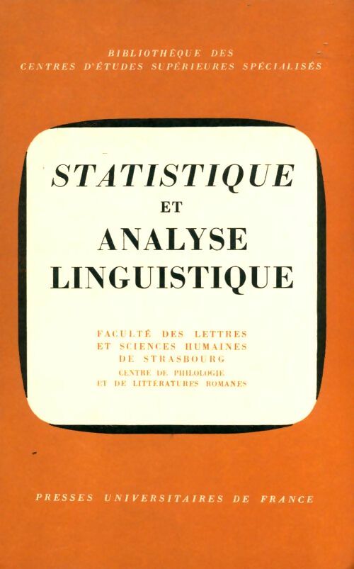 Livrenpoche : Statistique et analyse linguistique - Collectif - Livre
