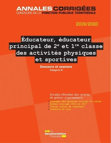 Livrenpoche : Educateur, éducateur principal de 2e et 1re classe des activités physiques et sportives : Concours et examens - Collectif - Livre