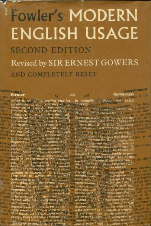 Livrenpoche : Fowler's modern english usage - H.W. Fowler - Livre