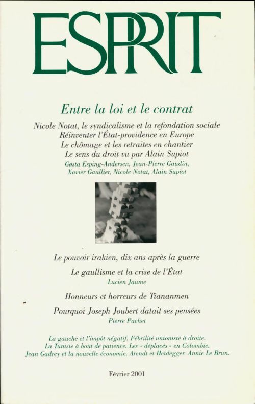 Livrenpoche : Esprit n°272 : Entre la loi et le contrat - Collectif - Livre