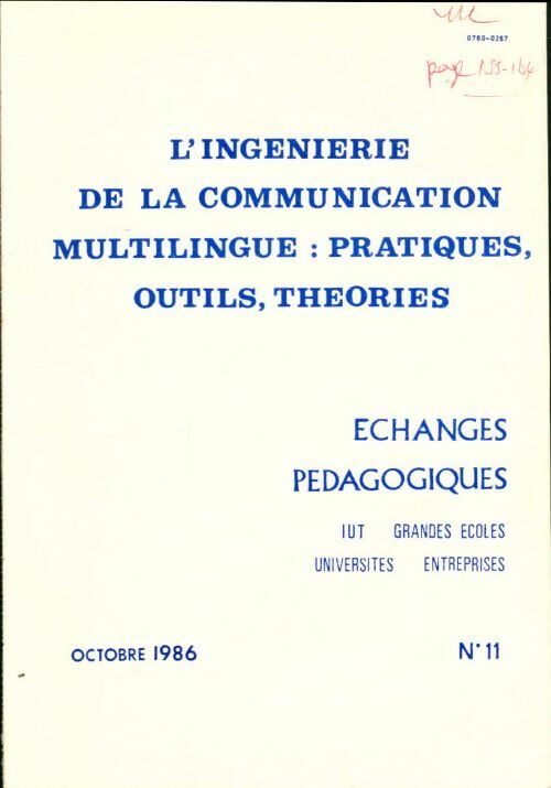 Livrenpoche : L'ingénierie de la communication multilingue : Pratiques, outils, théories - Collectif - Livre