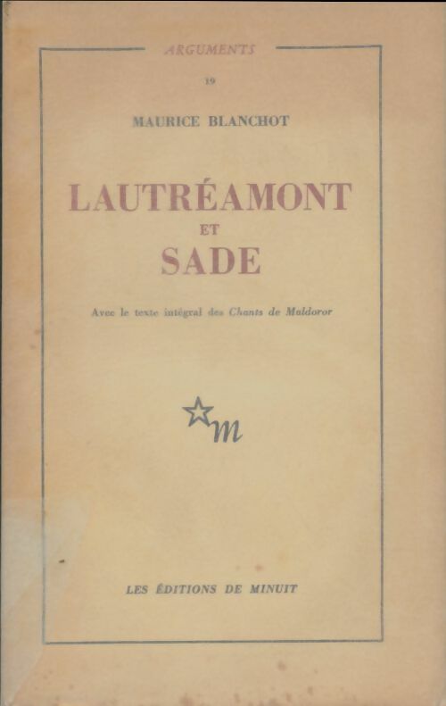 Livrenpoche : Lautréamont et Sade - Maurice Blanchot - Livre