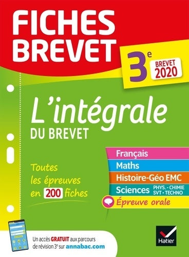 Livrenpoche : L'intégrale du brevet 3e 2020 - Collectif - Livre